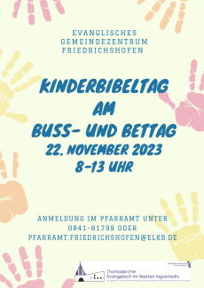 Poser mit bunten Handabdrücken