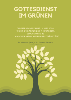Plakat in Grün mit Baum